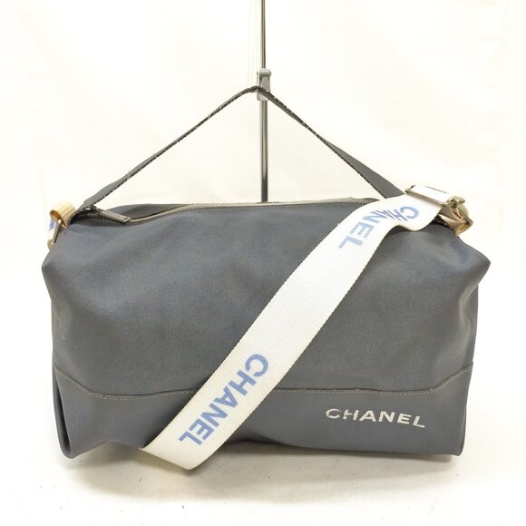 Chanel Hand Bag Gray Nylon - Picture 1 of 9